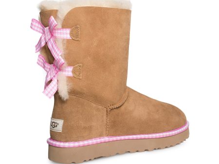 UGG Bailey Bow Gingham Chestnut Boots - Women s on Sale