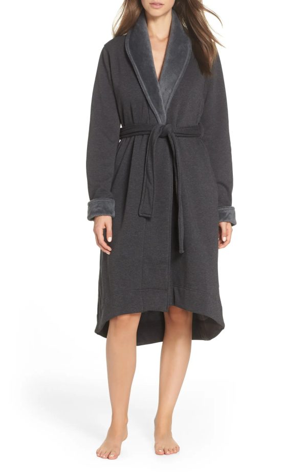 UGG Duffield II Black Bear Heather Robe - Women s on Sale