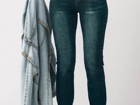 Mid-Rise Waist Skinny Jeans with Pockets Hot on Sale