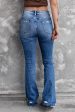 Sequin Bow Distressed Bootcut Jeans Discount