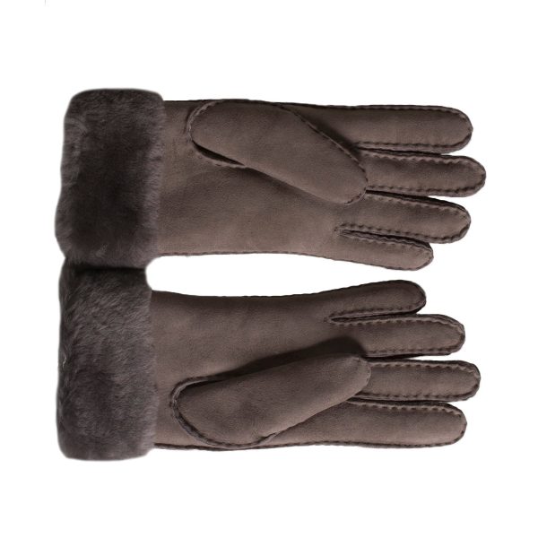 UGG Sheepskin Classic Turn Cuff Stormy Grey Gloves - Women s Discount