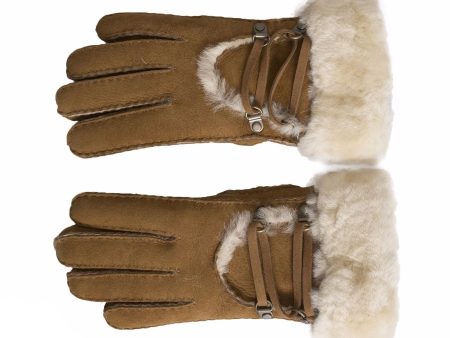 UGG Short Lace Up Glove Gloves Chestnut Cheap