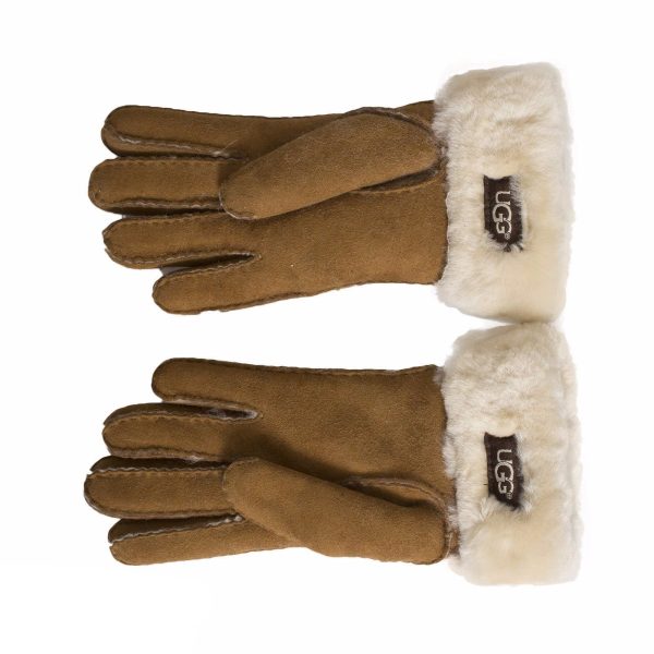 UGG Short Lace Up Glove Gloves Chestnut Cheap