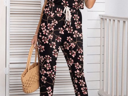 Asymmetrical Neck Short Sleeve Jumpsuit For Sale